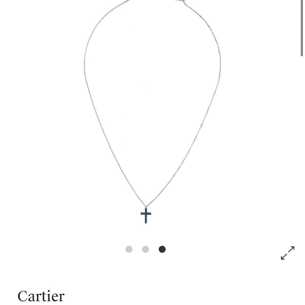 Cartier Cross Necklace in 18K white gold with Blue Sapphires - Picture 7 of 7